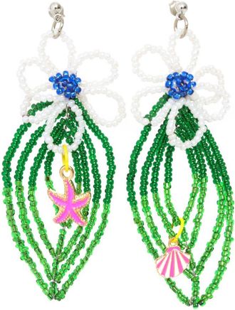 Amir Slama floral-appliqu&eacute; earrings - Silver