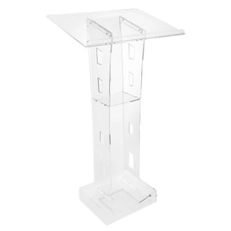 OEM Podio De Acr&iacute;lico, 43,3 Pulgadas De Alto, Luz Led Azul, Forma Rectangular