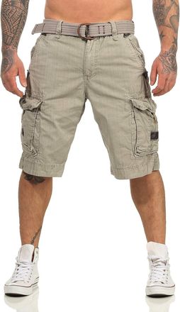 Jetlag Jet Lag Mens Take Off 7 Bermuda Cargo Shorts with Belt, gray, 32W