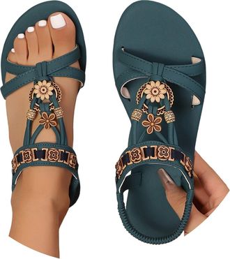 Generic Wide Fit Sandals for Women Orthopedic Sandals Women Comfortable Slip on Wedge Shoes Casual Open Toe Orthopedic Slide Lightweight Summer Ankle Strap Sa