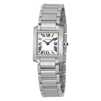 Cartier Pre-owned Cartier Tank Francaise Silver Grained Dial Ladies Watch W51008Q3