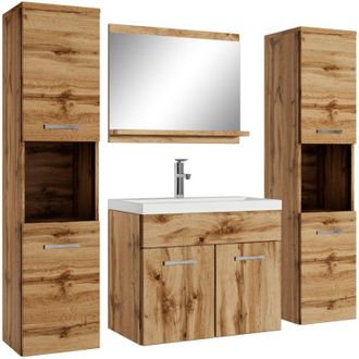 Badplaats Badplaats - Mobile da bagno Montreal xl 60cm Rovere - armadio mobiletto lavabo