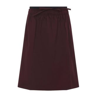 Prada Midi Skirts, female, Brown, Size: S Polyester Midi Skirt