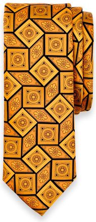 Paul Fredrick Medallion Italian Printed Silk Tie