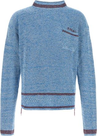 Marni Melange Light Blue Cotton Sweater