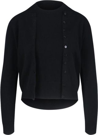 Canessa Cashmere Twinset Black Cardigan