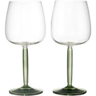 K&auml;hler Hammersh&oslash;i Set of 2 Red Wine Glasses in Green at Nordstrom