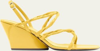 Proenza Schouler 80mm Twist Slant Leather Sandals
