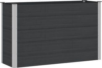 vidaXL Arriate Elevado Negro 150 X 50 X 91 Cm Wpc Y Aluminio Vidaxl