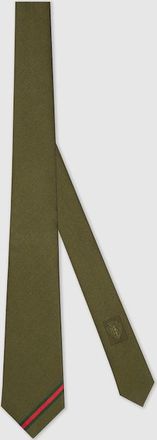 Gucci Web Silk Jacquard Tie, Green, Silk