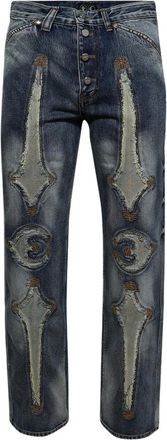 Thug Club Bone button-fastening jeans - unisex - Cotton - 1 - Blue