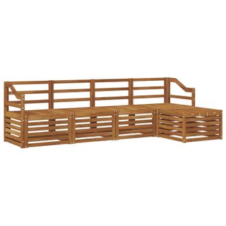 vidaXL Conjunto De Sof&aacute;s De Exterior 5 Pcs Natural Vidaxl