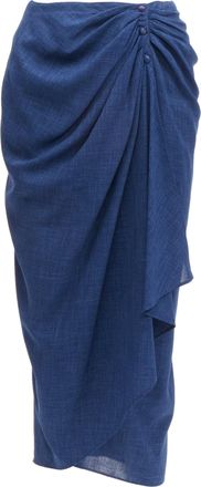 Thierry Mugler drape wrap waist button skirt