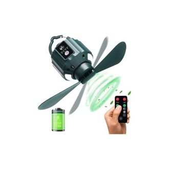 OEM Ventilador De Techo Para Camping, 5200 Mah, Recargable Por Usb, Port&aacute;til, Con Mando A Distancia, Ideal Para Camping, Viajes, Pesca, Senderismo Y Barba