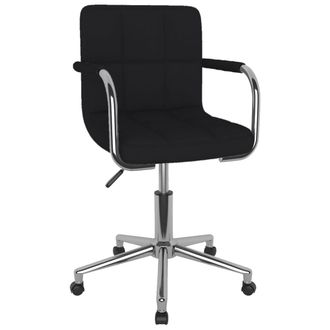 vidaXL Vidaxl - Silla De Comedor Giratoria Tela Negro