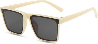 Generic Large Frame Mens Outdoor Sunglasses Vacation Womens Sports Commuter Sun Glasses(Beige)