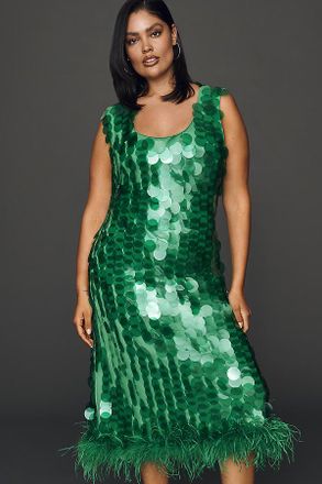 Hutch Scoop-Neck Sequin Midi Dress