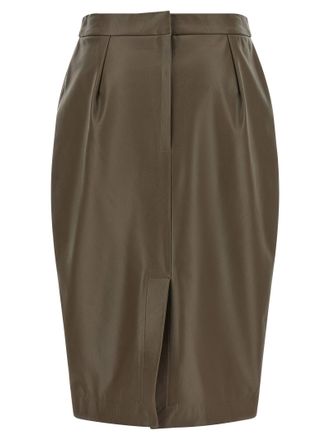 Stella McCartney Pleated Pencil Skirt - Brown