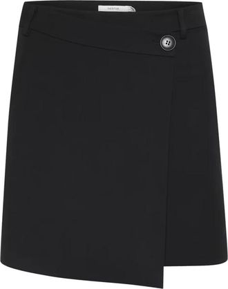 Gestuz Wikkelrok Kort Regular Fit - Dames - Korte rokken - Zwart - XL - Polyester - Rokken
