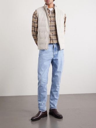 Eleventy Reversible Suede Quilted Down Gilet