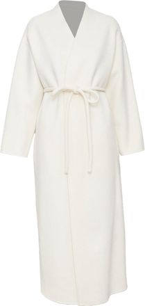 Anine Bing ivory double faced wool cashmere coat