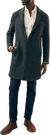 Faherty Reserve Wool Blend Double Knit Coat in Charcoal at Nordstrom Rack, Size X-Large