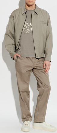 Emporio Armani Wool Jacket With Collar, Mens, Grey