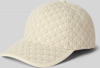 Calvin Klein Cap mit Logo-Muster und Label-Badge in Offwhite, Gr&ouml;&szlig;e 1