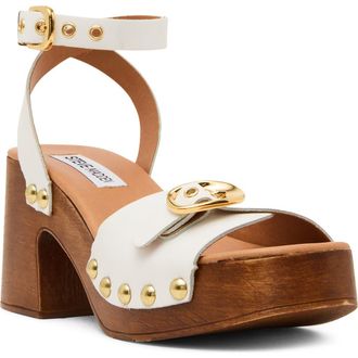 Steve Madden Kruise Ankle Strap Sandal in White Leather at Nordstrom, Size 10