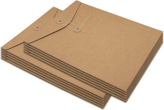 OEM Bolsas Para Documentos De Proyecto, Con Cierre De Cord&oacute;n, Apertura Lateral, Etiqueta Reforzada Y Fabricadas En Papel Kraft Resistente (10 Bolsas Por P