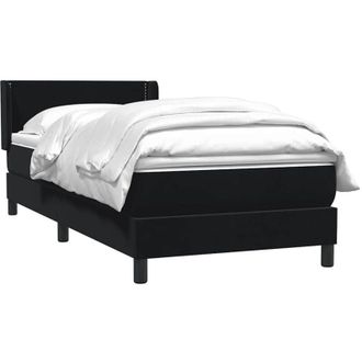 vidaXL Cama Box Spring Con Colch&oacute;n Cuero Sint&eacute;tico Negro 90x210 Cm Vidaxl