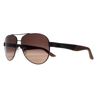 Ferragamo Aviator Mens Matte Dark Ruthenium Grey Brown Gradient SF275S - Black - One Size