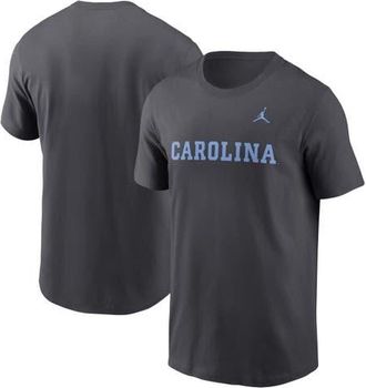 Jordan Brand Mens Jordan Brand Anthracite North Carolina Tar Heels Primetime Wordmark T-Shirt at Nordstrom, Size Xx-Large