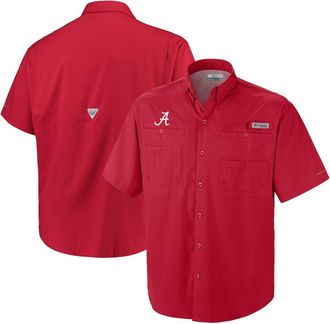 Columbia Mens Columbia Crimson Alabama Crimson Tide Big & Tall Collegiate Tamiami Button-Down Shirt at Nordstrom, Size Xxx-Large