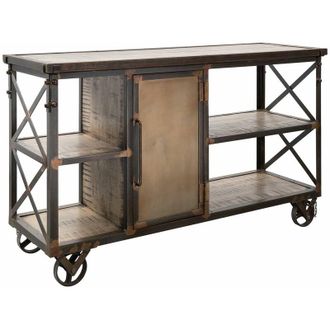 Massivmoebel24 credenza in legno di Mango 137x46x82 marrone laccato heavy industry 224