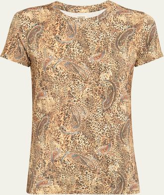 L'agence Ressi Short-Sleeve Valencia Leopard Tee