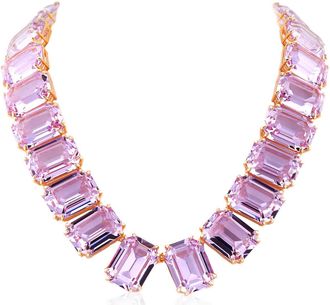 Swarovski Gold-Tone Plated Purple Millenia Tennis Necklace