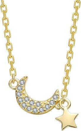 Rachel Glauber 14K Plated Cz Pendant Necklace