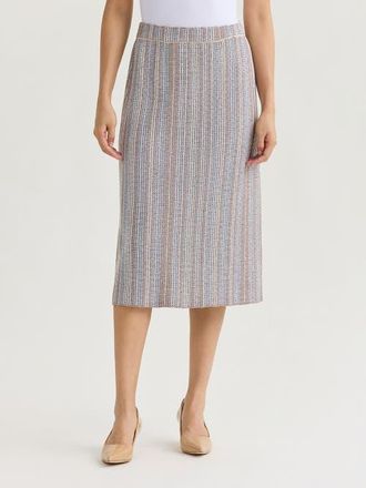Misook Multi-Color Straight Knit Midi Skirt in Biscotti/powder Blue at Nordstrom, Size Xx-Large