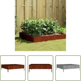 vidaXL Fioriera in acciaio corten - Fioriera Rialzata da Giardino 100x100x33,5 cm in Acciaio Corten