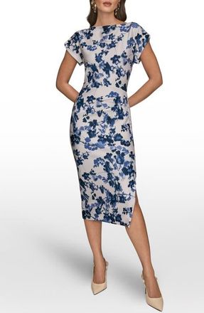 DKNY Floral Sheath Midi Dress in Tempest Multi at Nordstrom, Size 16