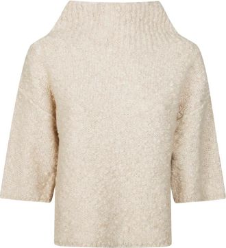 Max Mara Maglione con scollo a imbuto - Toni neutri