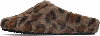 Roam Womens Fuzzy Leo Clog In Taupe Leopard