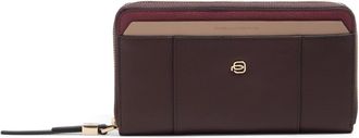 Piquadro Portemonnee met ritsluiting - Dames - Portefeuilles - Bruin - ONE Size - Leer - Accessoires