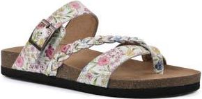 White Mountain Hazy Leather Footbed Sandal in White Multi Floral Leather at Nordstrom Rack, Size 11
