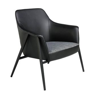Angel Cerd&aacute; Grey Fabric & Black Leatherette Swivel Armchair