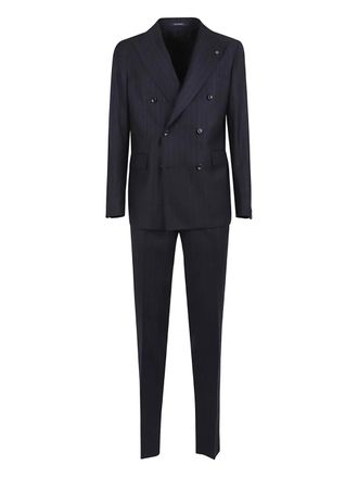 Tagliatore pinstriped double-breasted suit - men - Fabric - 54 - Blue