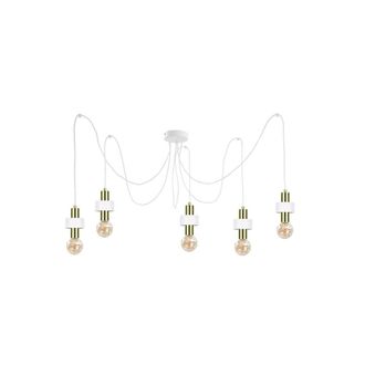 Netlighting Unica Cluster Pendant Ceiling Light White Gold 5x E27