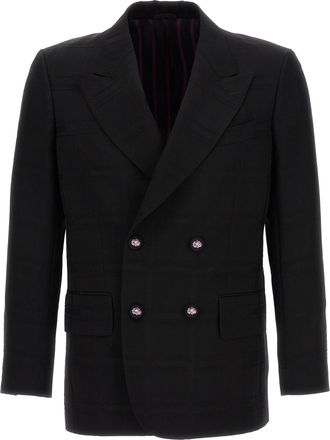 Etro Black Virgin Wool Mens Blazer