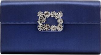 Roger Vivier Efflorescence embellished satin clutch